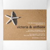 Strand Starfish Wedding Suite Drieluik Uitnodiging (Binnenkant midden)
