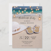 Strand String Lights Bachelorette Party Kaart (Voorkant)