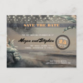 Strand String Lights Palms Ticket Bewaar de datum Aankondigingskaart (Voorkant)
