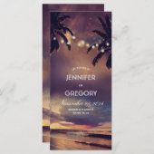 Strand String Lights Palms Trouwprogramma's Programma (Voorkant / Achterkant)