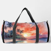 Strand Sunset Palm Trees Schilderij Plunjezak (Voorkant)