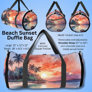 Strand Sunset Palm Trees Schilderij Plunjezak