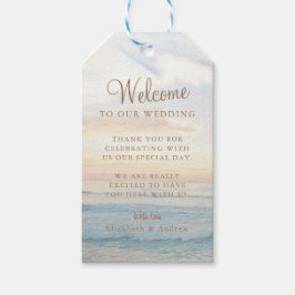 Strand Sunset Seaside / Oceanside bruiloft Cadeaulabel