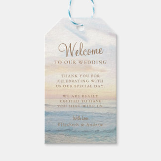 Strand Sunset Seaside / Oceanside bruiloft Cadeaulabel