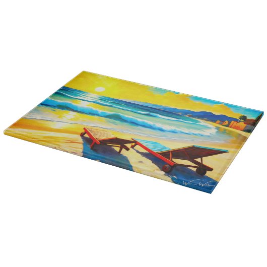 Strand Sunset Serenity snijplank (Hoek)
