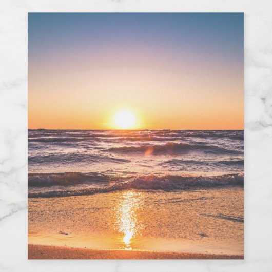 Strand Super vakantie Wijn Etiket (Enkel label)