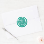 Strand Surf Logo | Aqua Ronde Sticker (Envelop)
