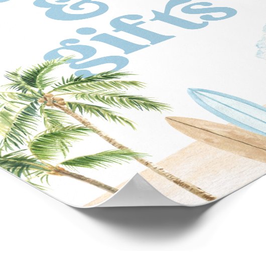 Strand Surf Verjaardagskaarten en Cadeaubordje Poster (Hoek)