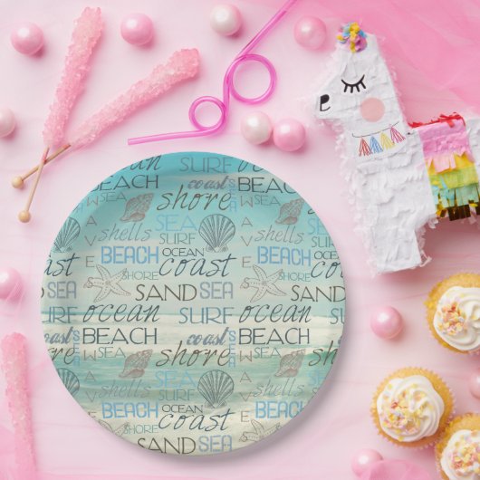 Strand Surf Zand Zee Papieren Bordje (Feest)