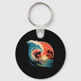 Strand Surfen Surfplank Vintage Retro Surfboarder Sleutelhanger