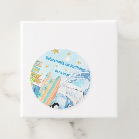 Strand Surfen verjaardagsfeestje Bedankjes Labels (In situ)