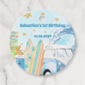 Strand Surfen verjaardagsfeestje Bedankjes Labels (Voorkant)