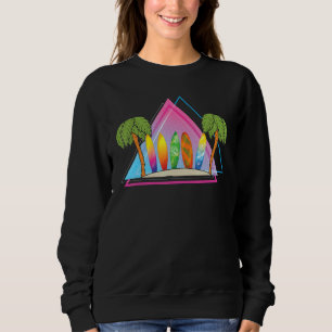 Strand Surfer Palm Trees Surfen Zomer Vakantie Va Trui