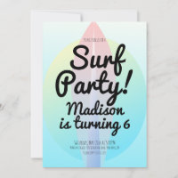 Strand Surfing Party Ombre Blau Uitnodiging