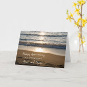 Strand Tante en Oom Jubileum Kaart (Gele Bloem)