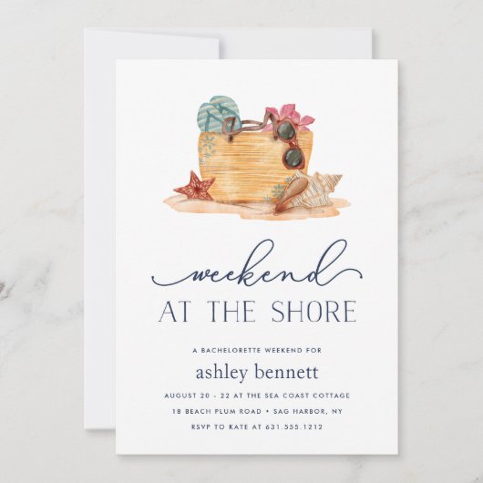 Strand Tas | Uitnodiging voor Shore Weekend Getawa (Voorkant)