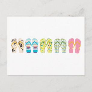 Strand teenslippers briefkaart