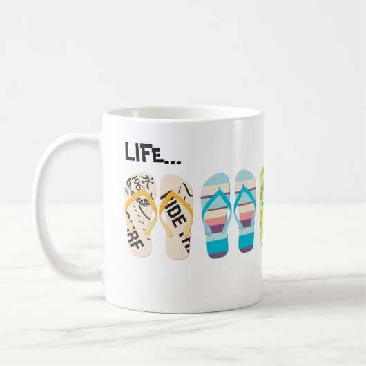 Strand Teenslippers Het leven is beter op het stra Koffiemok (Links)