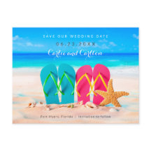 Strand Teenslippers op Zand Save the Date