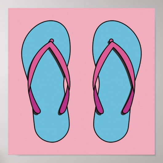 Strand teenslippers poster (Voorkant)