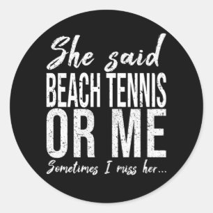 Strand Tennis grappige sport cadeau Ronde Sticker