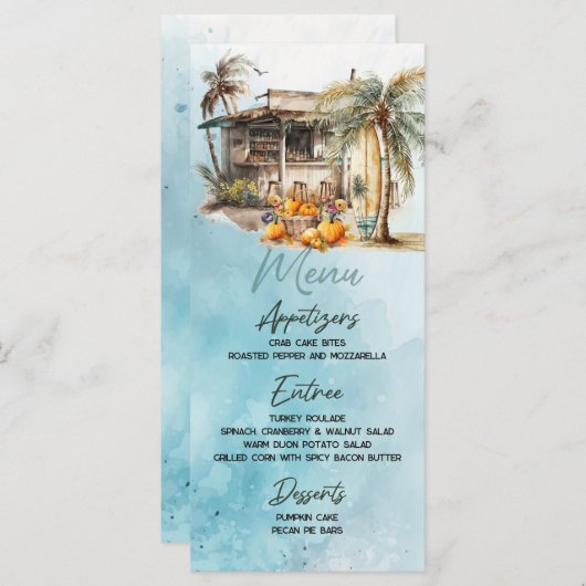 Strand Thanksgiving Flat Menu (Voorkant / Achterkant)