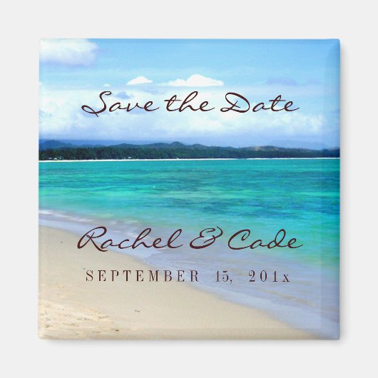 Strand Thema Bewaar de datum magneten (Voorkant)