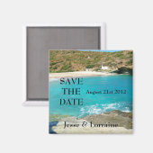 Strand Thema Bruiloft 2 - Save the Date Magnet 2 Magneet (Voorkant / Achterkant)