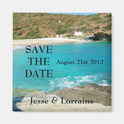 Strand Thema Bruiloft 2 - Save the Date Magnet 2 Magneet (Voorkant)