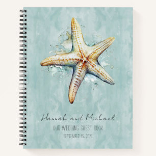 Strand thema bruiloft gastenboek notitieboek
