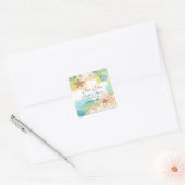 Strand thema bruiloft gunst "Voor u" Vierkante Sticker (Envelop)