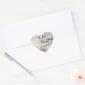  strand thema bruiloft hart sticker (Envelop)