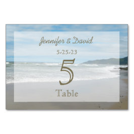 Strand thema bruiloft nummers Kaarten