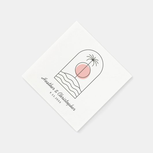 Strand thema Bruiloft servetten aangepaste kleur s (Hoek)