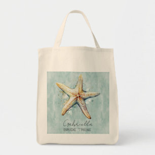 Strand thema bruiloft tote bag