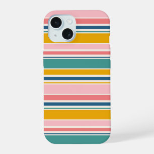 Strand thema kleur strepen iPhone 15 hoesje
