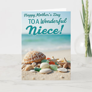 Strand Thema Moederdag Wenskaart Kaart