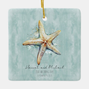 Strand thema "Onze trouwdag" Keramisch Ornament
