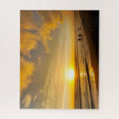 Strand thema puzzel met surfers zonsondergang legpuzzel (Verticaal)