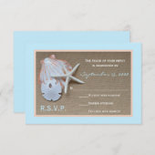 Strand thema RSVP bruiloft uitnodiging (Voorkant / Achterkant)