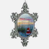 Strand Thema Snowflake Ingelijste Ornament (Links)