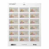 Strand Thema Starfish en Seashell Adreslabel Etiket (Full Sheet)