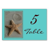 Strand Thema Trouwtafel Nummers Kaarten (Achterkant)
