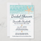 Strand thema zeesterren bruids douche uitnodiging (Voorkant)