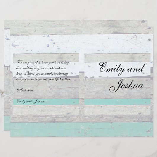 Strand thema zeesterren bruiloft rustiek (Voorkant / Achterkant)