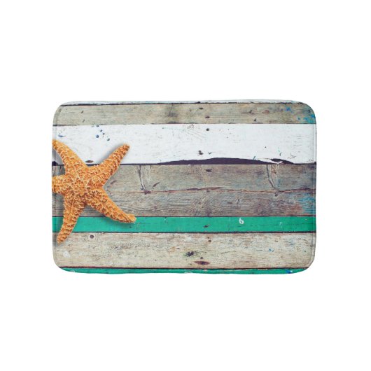 Strand thema zeesterren bruiloft rustiek badmat (Voorkant)