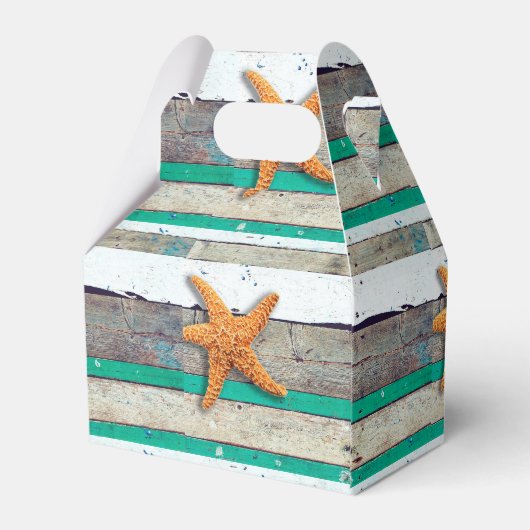 Strand thema zeesterren bruiloft rustiek bedankdoosjes (Achterkant)