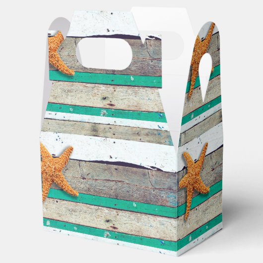 Strand thema zeesterren bruiloft rustiek bedankdoosjes (Geopend)