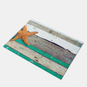 Strand thema zeesterren bruiloft rustiek deurmat (Schuin)