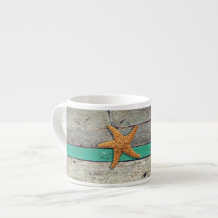 Strand thema zeesterren bruiloft rustiek espresso kop